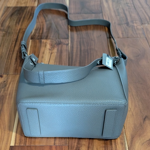 All Saints Kita Leather Stormy Grey Double Strap Crossbody Bag Nwt ❤️ - Picture 11 of 12